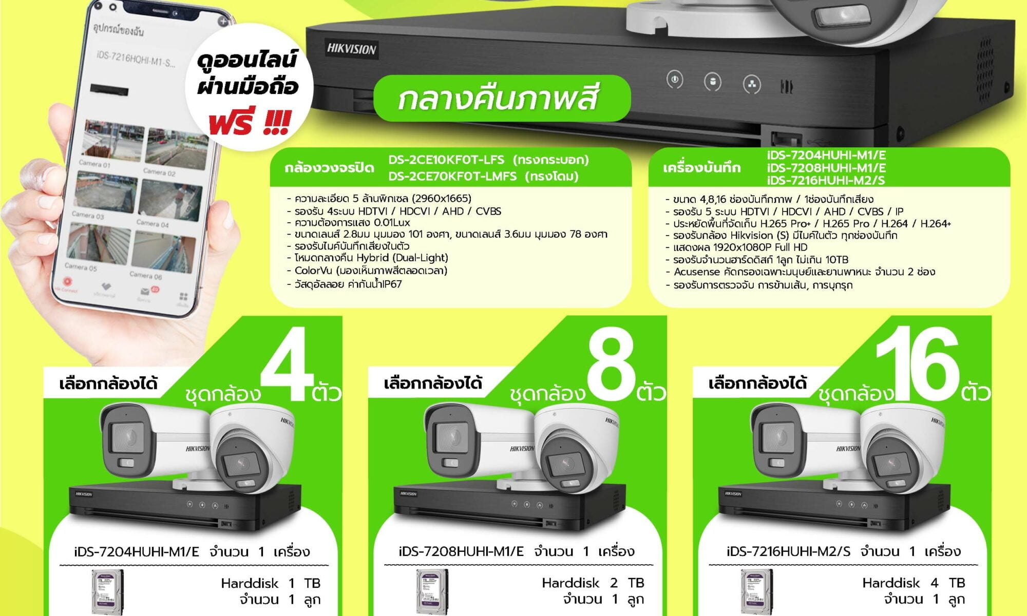 ชุด POMOTION-HIKVISION-5MP-ANALOG-COLORVU