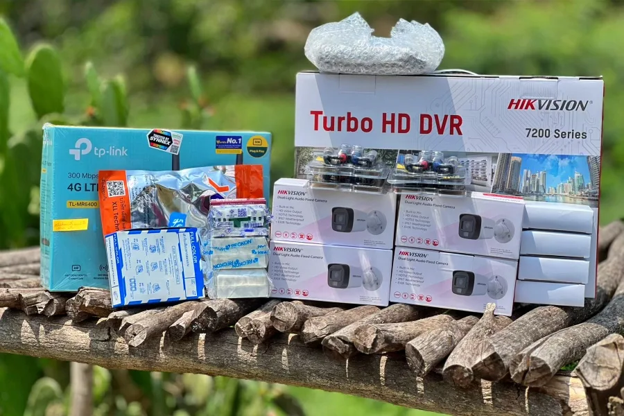 ติดตั้งกล้องวงจรปิด 4 ตัว พร้อม 4G Router