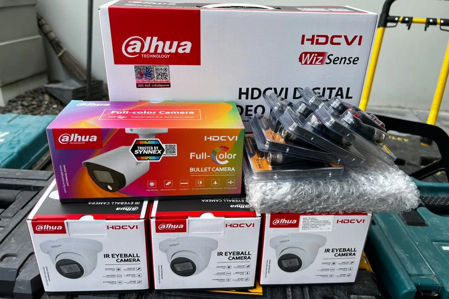 ติดตั้งกล้องวงจรปิดอาคารบริษัท 4 ตัว